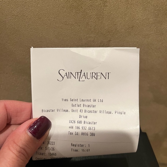 Saint Laurent Joan bifold Beige Chevron Wallet, authentic - Picture 9 of 12